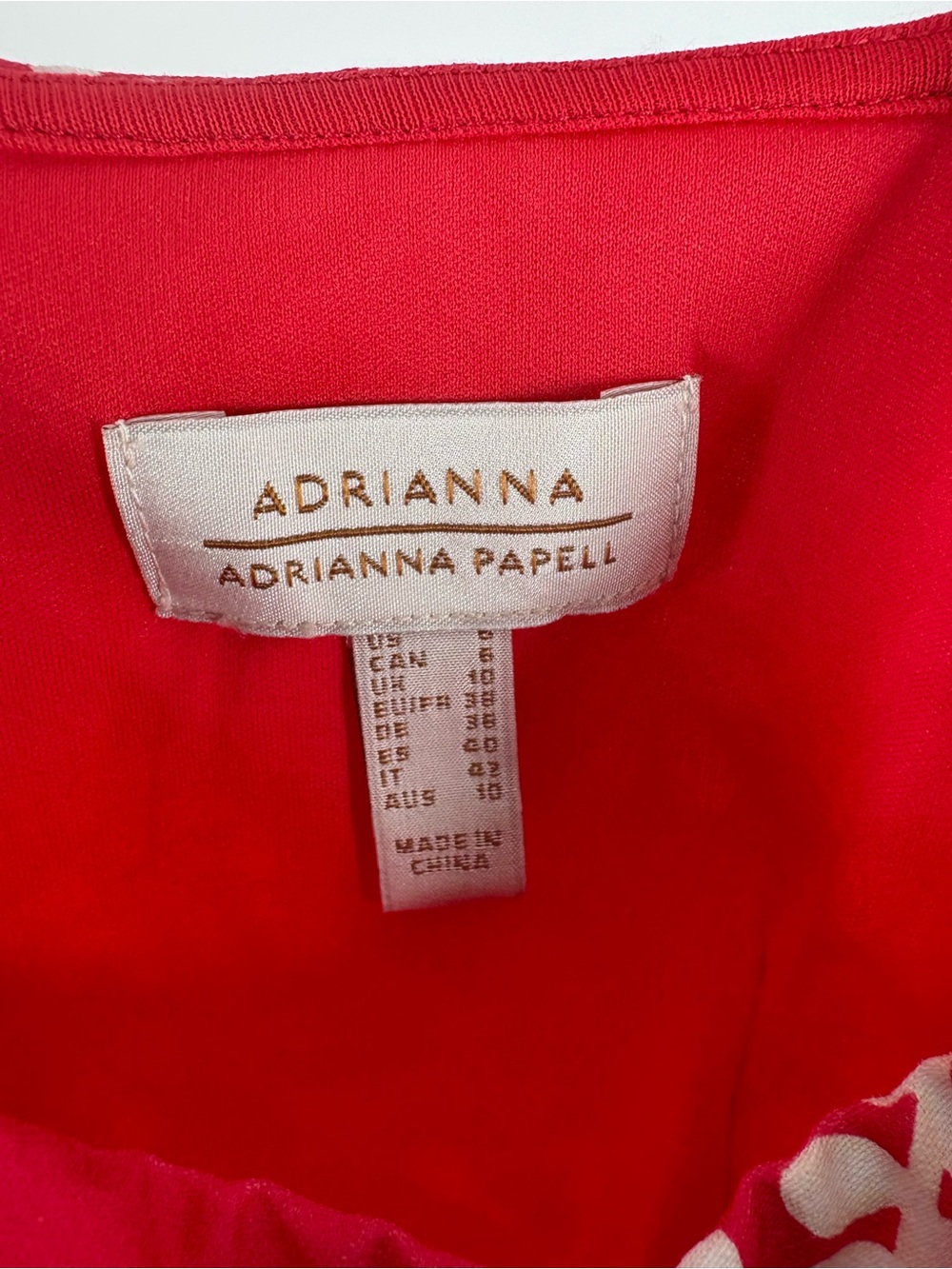 New Adrianna Papell Red Embroidered Mini Dress with White Detailing size 6 - Picture 5 of 6